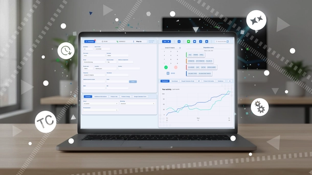 Un ordinateur portable affichant le logiciel TCdial.